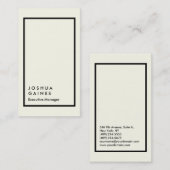 Stijlvolle ivoorkleurige, elegante manager visitekaartje (Voorkant / Achterkant)