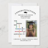 Stijlvolle JA ZE KAN STEM BEGELEIDEN Afstuderen Aankondiging (Voorkant)