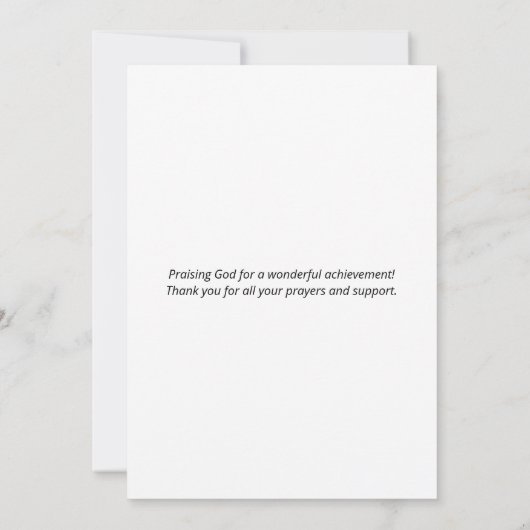 Stijlvolle JA ZE KAN STEM BEGELEIDEN Afstuderen Aankondiging (Achterkant)