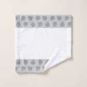 Stijlvolle Jade-boombladeren op lichte grijs en wi Bad Handdoek (Wasdoekje)