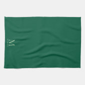 Stijlvolle Jager Groen Modern Sjabloon Monogram Ch Theedoek (Horizontaal)
