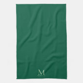 Stijlvolle Jager Groen Modern Sjabloon Monogram Ch Theedoek (Verticaal)