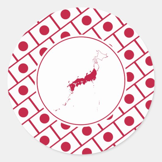 Stijlvolle JAPAN FLAG Ronde Sticker (Voorkant)