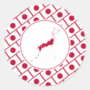 Stijlvolle JAPAN FLAG Ronde Sticker