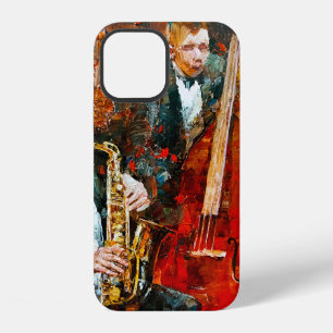 Stijlvolle jazzband die muziek speelt op het tonee iPhone 12 hoesje