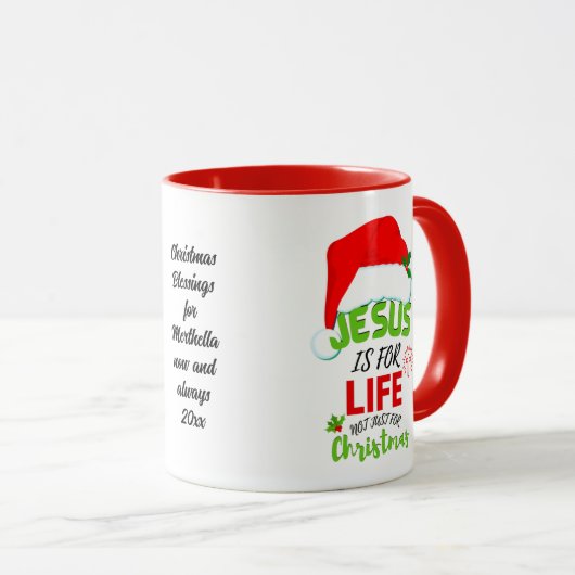 Stijlvolle JESUS IS NIET alleen voor kerstmis maar Mok (Voorkant rechts)