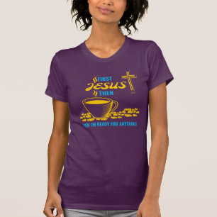 Stijlvolle Jezus koffieliefhebber T-shirt