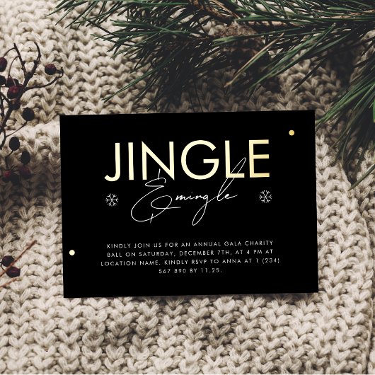 Stijlvolle Jingle & Mingle Corporate Christmas-Fol Folie Uitnodiging