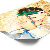 Stijlvolle jonge volwassene ontspannen buiten foto afdruk (Hoek)