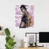 Stijlvolle jonge vrouw met dreads - poster (Thuiskantoor)