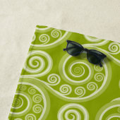 Stijlvolle Jouw naam Groene Natuur-geïnspireerde V Strandlaken (In situ)