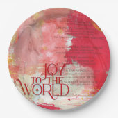Stijlvolle Joy to the World Tekst Kerstmis Carol Papieren Bordje (Voorkant)