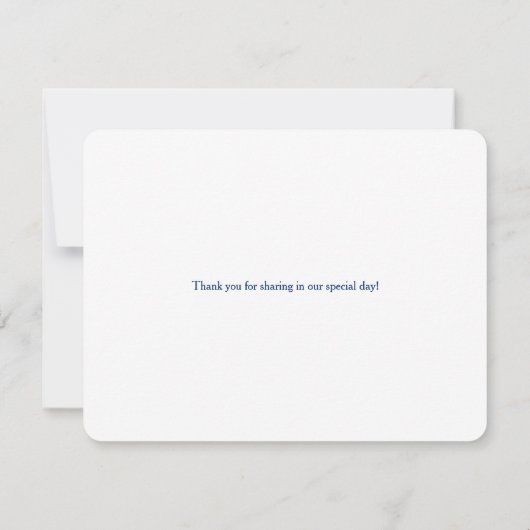 Stijlvolle jurk Navy en goud | Dank je Bedankkaart (Achterkant)