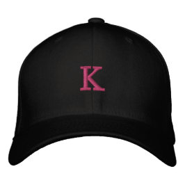 Stijlvolle K-monogram zwarte initialen Classic-Hat Geborduurde Pet