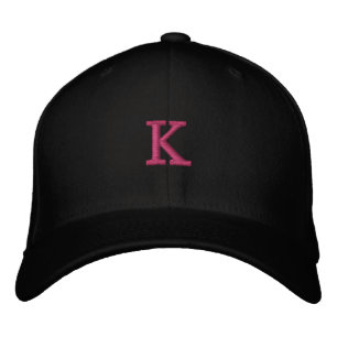 Stijlvolle K-monogram zwarte initialen Classic-Hat Geborduurde Pet