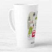 Stijlvolle kaart Londense tekens Latte Mok (Linkerhoek)