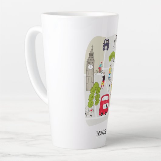 Stijlvolle kaart Londense tekens Latte Mok (Linkerhoek)