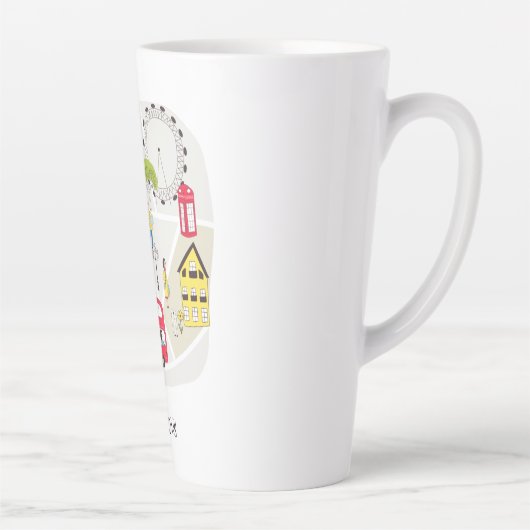 Stijlvolle kaart Londense tekens Latte Mok (Rechts)
