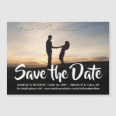 Stijlvolle kalligrafie 1 Fotobruiloft sparen de da Magnetische Uitnodiging (Voorkant)