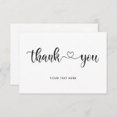 Stijlvolle kalligrafie Aangepast Hartelijk dank Bedankkaart (Voorkant / Achterkant)