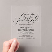 Stijlvolle kalligrafie bruiloft acryl uitnodigingen (Insitu (Draagbaar))