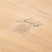 Stijlvolle kalligrafie bruiloft acryl uitnodigingen (Laagn)