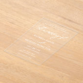 Stijlvolle kalligrafie bruiloft acryl uitnodigingen (Laagn)