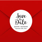 Stijlvolle kalligrafie Custom Wedding Save the Dat Ronde Sticker