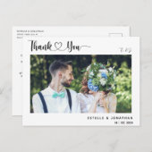 Stijlvolle kalligrafie Dank u kaart (Voorkant / Achterkant)