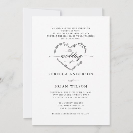 Stijlvolle kalligrafie De bruiloft van het fotohuw Kaart (Achterkant)