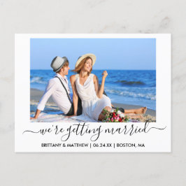 Stijlvolle kalligrafie die wordt gehuwd sparen de  briefkaart