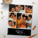 Stijlvolle Kalligrafie Familie Fotocollage Planner<br><div class="desc">Creëer een gepersonaliseerde planner met behulp van deze eenvoudige foto collage sjabloon. Voeg afbeeldingen toe aan de voorkant,  inclusief het jaar,  uw familienaam en jouw naam of andere aangepaste tekst,  en een foto op volledige grootte op de achterflap.</div>