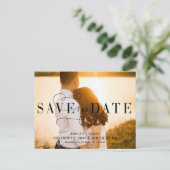 Stijlvolle kalligrafie Foto Opslaan Datum Aankondigingskaart (Staand voorkant)