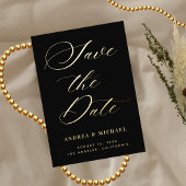 Stijlvolle kalligrafie foto & QR code bruiloft gou Folie Uitnodiging