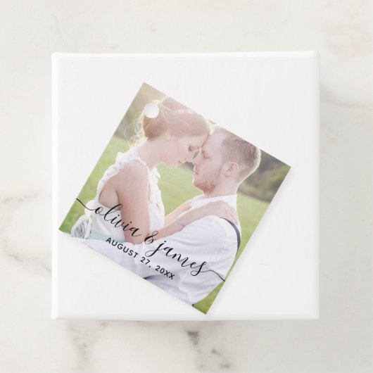 Stijlvolle kalligrafie Fotobruiloft Bedankjes Labels (In situ)