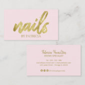 Stijlvolle kalligrafie Handtekening Nails Professi Visitekaartje (Voorkant / Achterkant)
