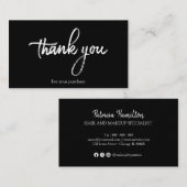 Stijlvolle kalligrafie Hartelijk dank voor uw aank Visitekaartje (Voorkant / Achterkant)