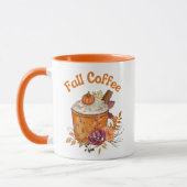 Stijlvolle kalligrafie Herfst herfst Koffie sinaas Mok (Links)