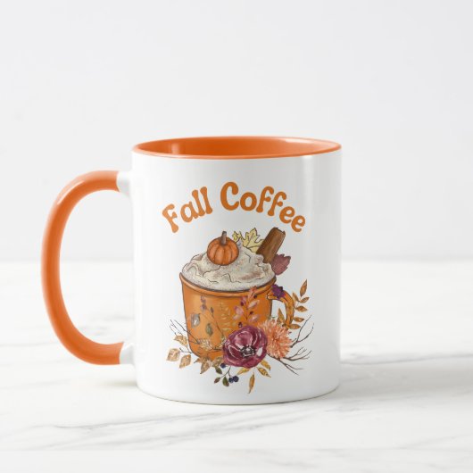 Stijlvolle kalligrafie Herfst herfst Koffie sinaas Mok (Links)