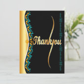 Stijlvolle kalligrafie in goud en zwart Hartelijk Bedankkaart (Staand voorkant)