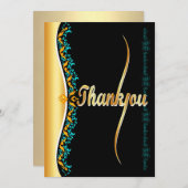 Stijlvolle kalligrafie in goud en zwart Hartelijk Bedankkaart (Voorkant / Achterkant)