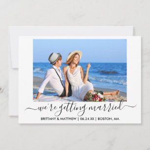 Stijlvolle kalligrafie met foto's save the date