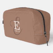 Stijlvolle kalligrafie Monogram Naam Mocha Brown Toilettasje (Rechterhoek)