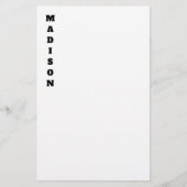 Stijlvolle kalligrafie naam zwart & wit briefpapier (Voorkant)