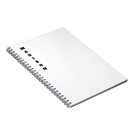 Stijlvolle kalligrafie naam zwart & wit notitieboek (Rechterzijde)