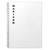 Stijlvolle kalligrafie naam zwart & wit notitieboek (Voorkant)