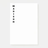 Stijlvolle kalligrafie naam zwart & wit post-it® notes (Voorkant)