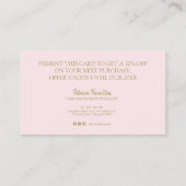 Stijlvolle kalligrafie Salon Makeup Kortenkaart Visitekaartje (Achterkant)