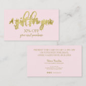 Stijlvolle kalligrafie Salon Makeup Kortenkaart Visitekaartje (Voorkant / Achterkant)