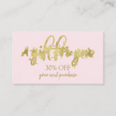 Stijlvolle kalligrafie Salon Makeup Kortenkaart Visitekaartje (Voorkant)